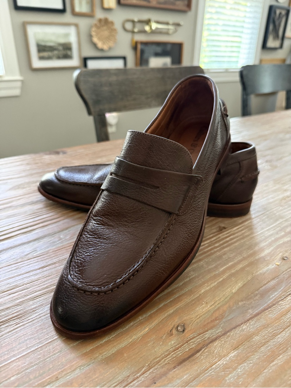Collars & Co. Men's Naples Brown Leather Penny Loafers - Classic Slip-On